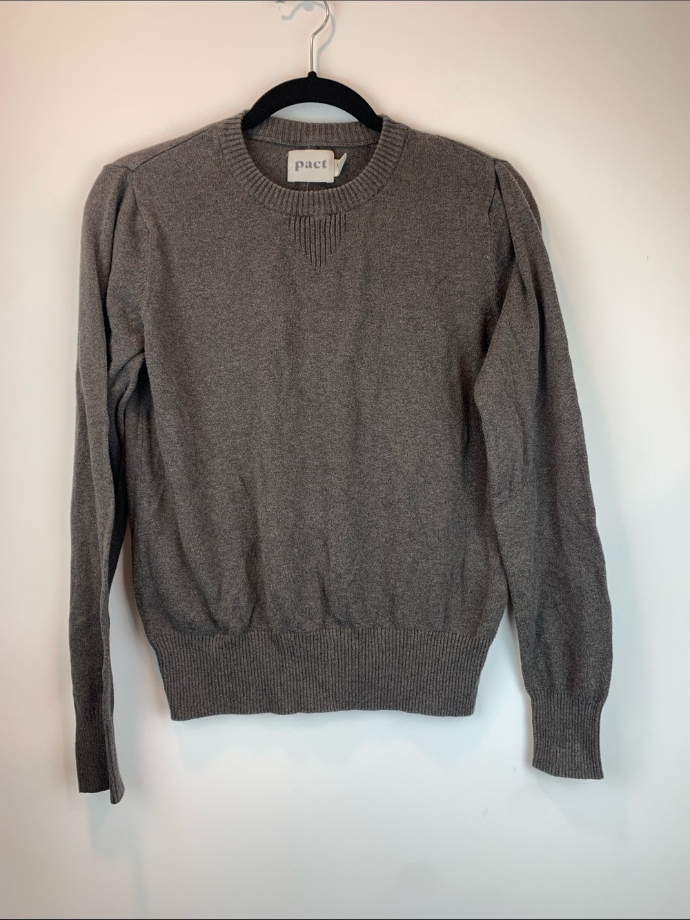 Pact crewneck sweater sz S organic cotton natural fiber preppy *